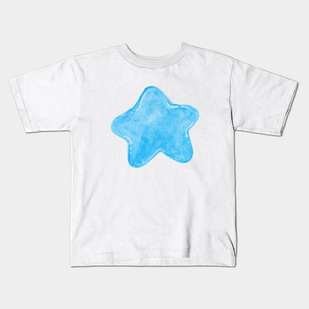 Baby blue star Kids T-Shirt by shoko